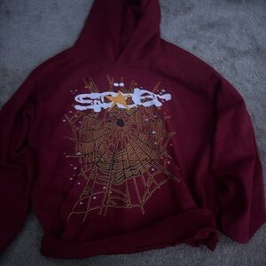 Men's Maroon Spider Graphic Hoodie